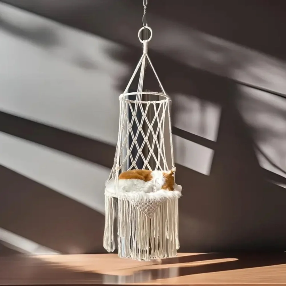 🎉Host Pick X 2 🎉 NEW! Handmade Macramé Ceiling Mounted Cat Bed for Cats!